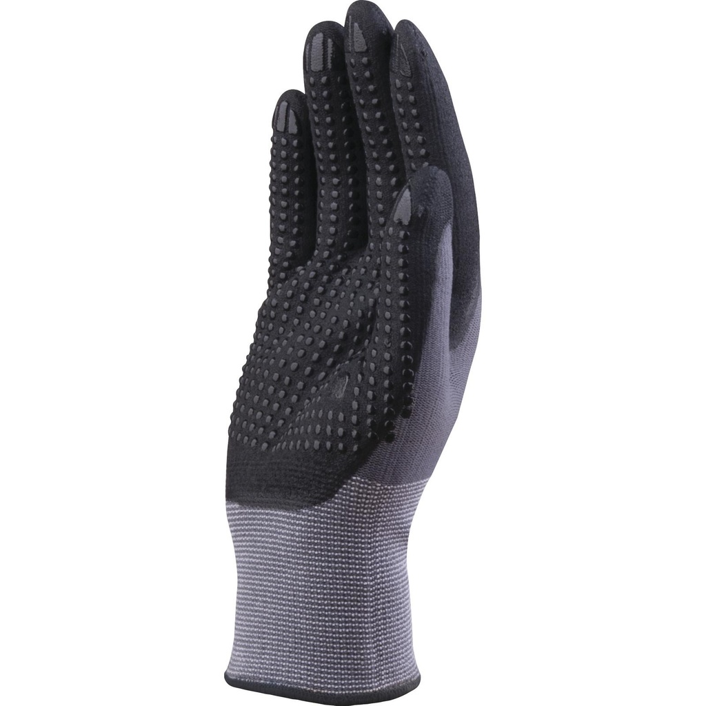 POLYAMIDE SPANDEX KNITTED GLOVE - NITRILE/PU PALM + DOTS